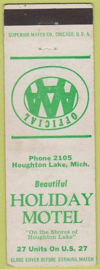 Holiday on the Lake Motel (Holiday Motel) - Matchbook (newer photo)